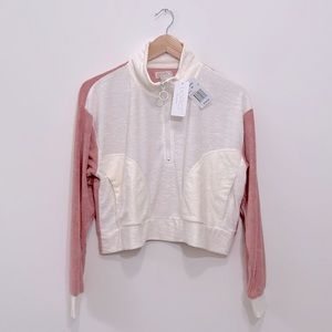 L Space Tops Womens Medium Pink Cream Sweater Long Sleeves Best Life Pullover